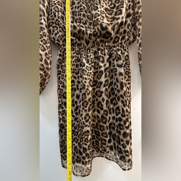 White House Black Market Leopard & Gold Lurex Mini Dress - Picture 9 of 11